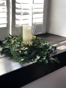 Christmas candle and Wreath St Thomas Episcopal Church NC